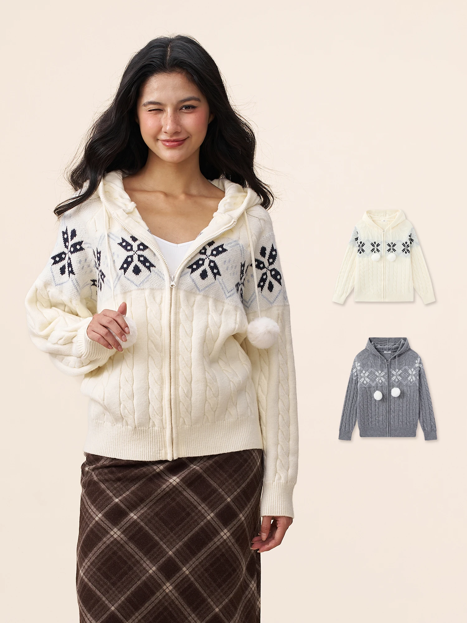 

Yescci Lazy Sle Women's Hooded Knitwear Autumn Winter New Loose Fit Casual Faion Polypropylene Polyester Nylon Blend Long...