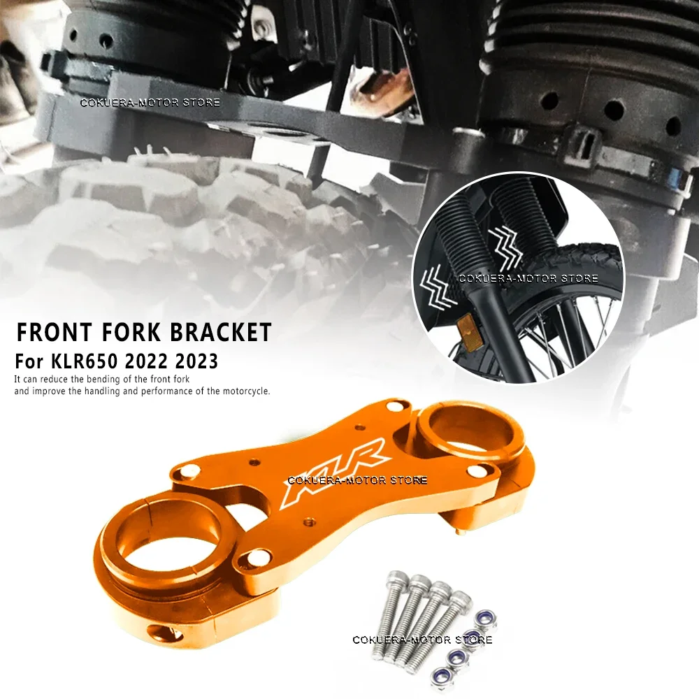 

Motorcycle Accessories CNC Aluminum Bracket Front Fork Bracket For Kawasaki KLR650 2022 2023