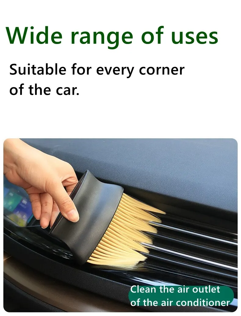 1 Dust Removal Brush Air Conditioner Outlet Car Wash Dust Artifact Dust Removal Brush Cleaning Tooel Soft Brush Car Supp