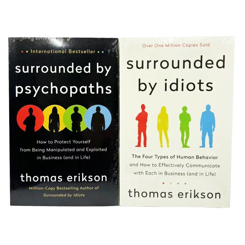 2 Books Surrounded By Psychopaths/surrounded By Idiots From Thomas Erikson in English Paperback Book