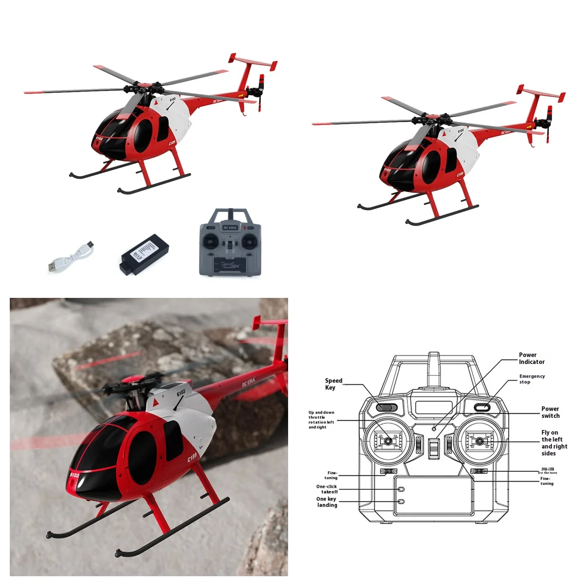 

1/28 RC ERA C189 MD500 Bird RC Вертолет Двойные бесщеточные двигатели 6-осевой гироскоп Оптический поток Модель самолета Игрушка для взрослых