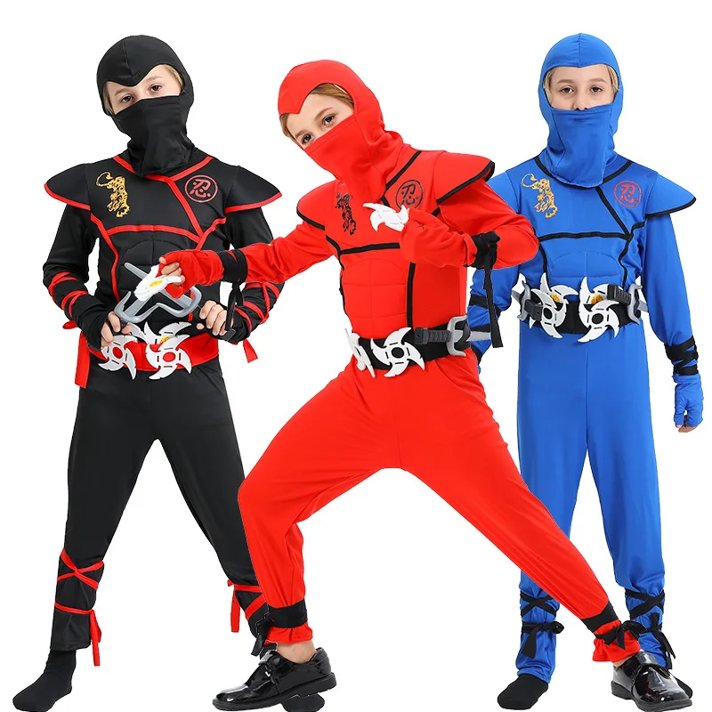 Costumes musculaires Ninja Cosplay pour enfants, Samurai NSilk, Halloween, 303