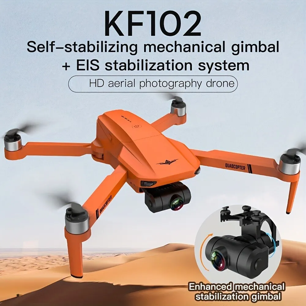 KF102 GPS Drone Profesional HD Dual Camera 2-Axis EIS Gimbal Brushless Optical Flow Positioning WIFI FPV Foldable Quadcopter