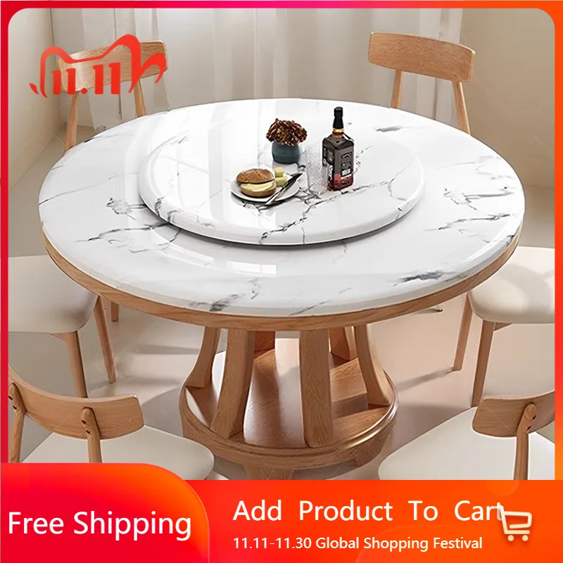 

Marble Center Dining Table Round Chairs Wood Living Room Desk Dining Table Designer Office Mesas De Comedor Kitchen Furniture