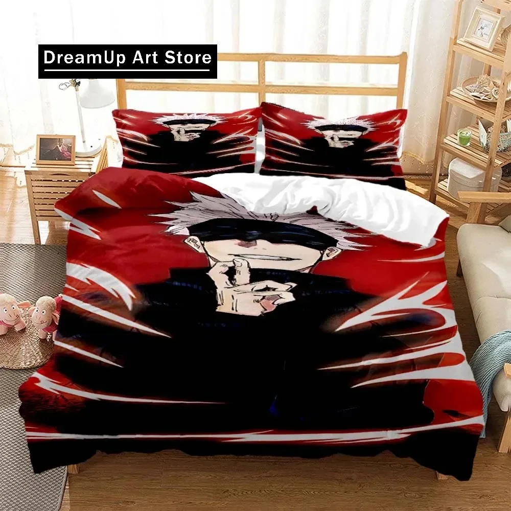 3D Print Anime Jujutsu Kaisen Gojo Satoru Bedding Set Double Twin King Duvet Cover Comforter Pillowcase Boys Girls Adult Bedroom