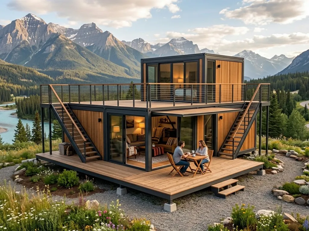 Eco Friendly Prefab House with 2 Bedrooms 1 Bathroom Kitchen for Sustainable Backyard Living Office Prefabricated Houses