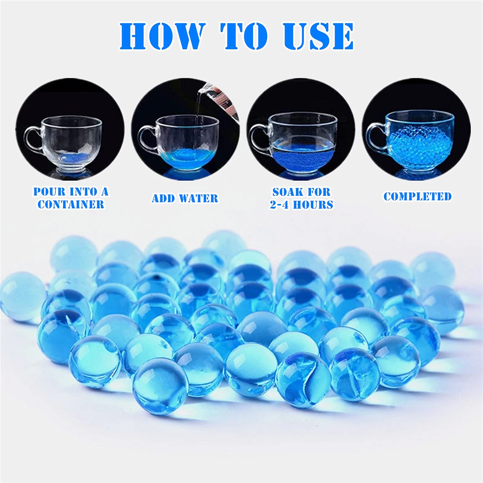 50000/100000Pcs Water Beads Children\'s Water Bombs Toy Crystal Mud Hydrogel Fun Toy Water Bombs Hydroponics Bottle DIY 7-8mm