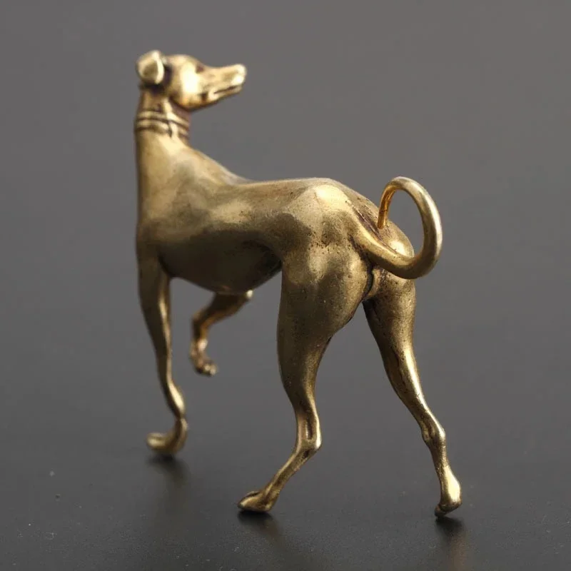 Vintage Solid Brass Dog Figurines Tabletop Animal Ornaments Loyal Dog Craft Decor Home Desktop Decoration Gift Accessories