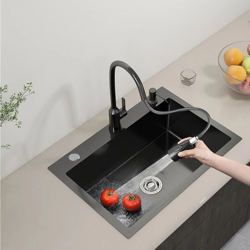 

Утолщенная кухонная мойка из нержавеющей стали 304, одинарная, подстольная, для мытья посуды, для домашнего ремонта