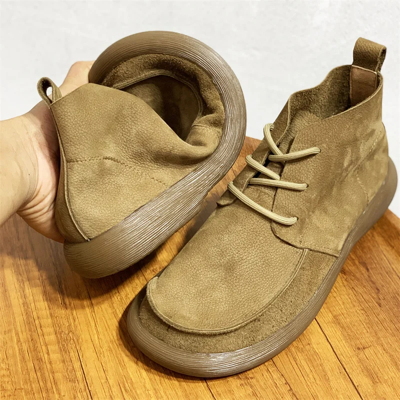 

Men's Boots Autumn Winter Ankle Boots for Men Layer Cowhide Korean Versatile Thi Bot Anti-slip Genuine Leather Boots