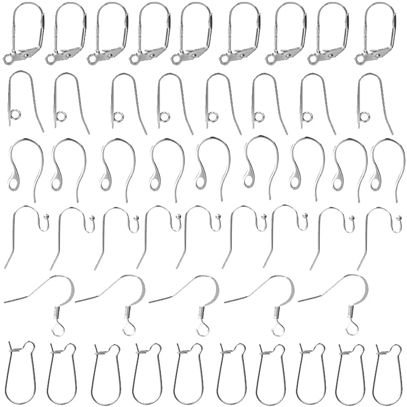 

Fashion 50PCS Stainless Steel Earrings Hooks Folding Leverbacks Jewelry Parts Ear Wires Clasps Loops DIY Jewelry Making Findings