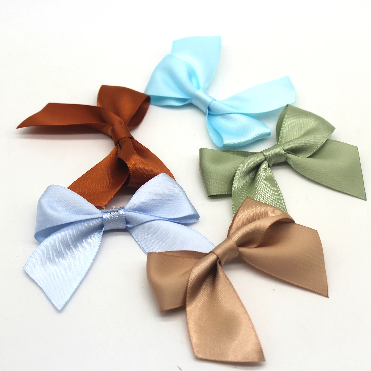 20 PCS  Satin Ribbon Bows For Carfts Wedding DIY Sewing Wrapping Gifts Packing Accessorie 80x60mm