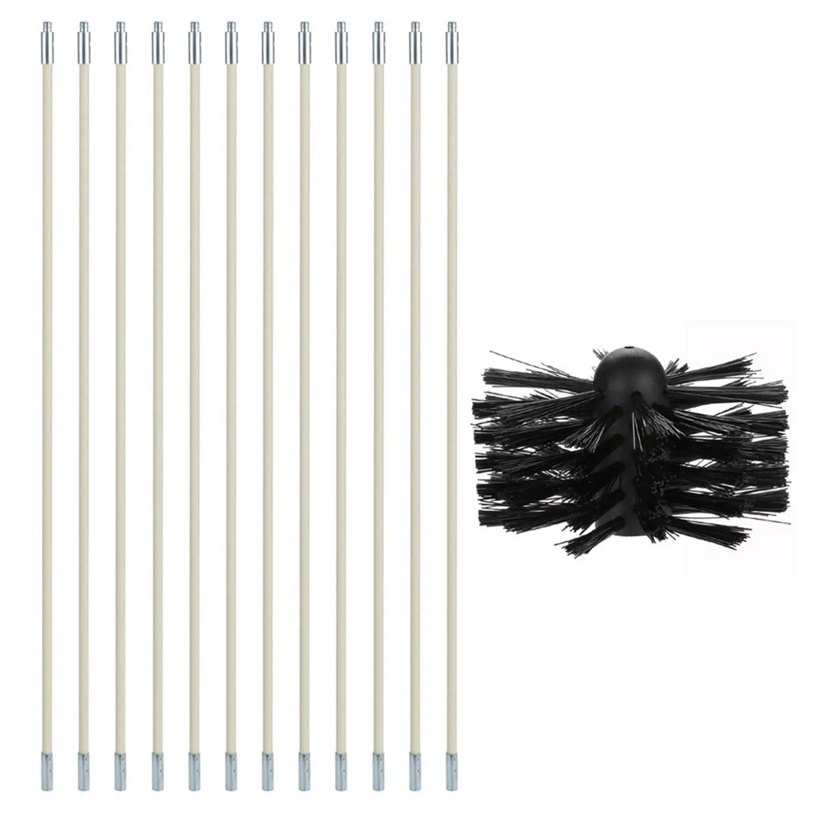 Ergonomic Chimney Cleaning Sweep Kit Flexible Rods Drier Lint Sweeping Tool for Fireplace Dryer Vent Sewage Cleaning