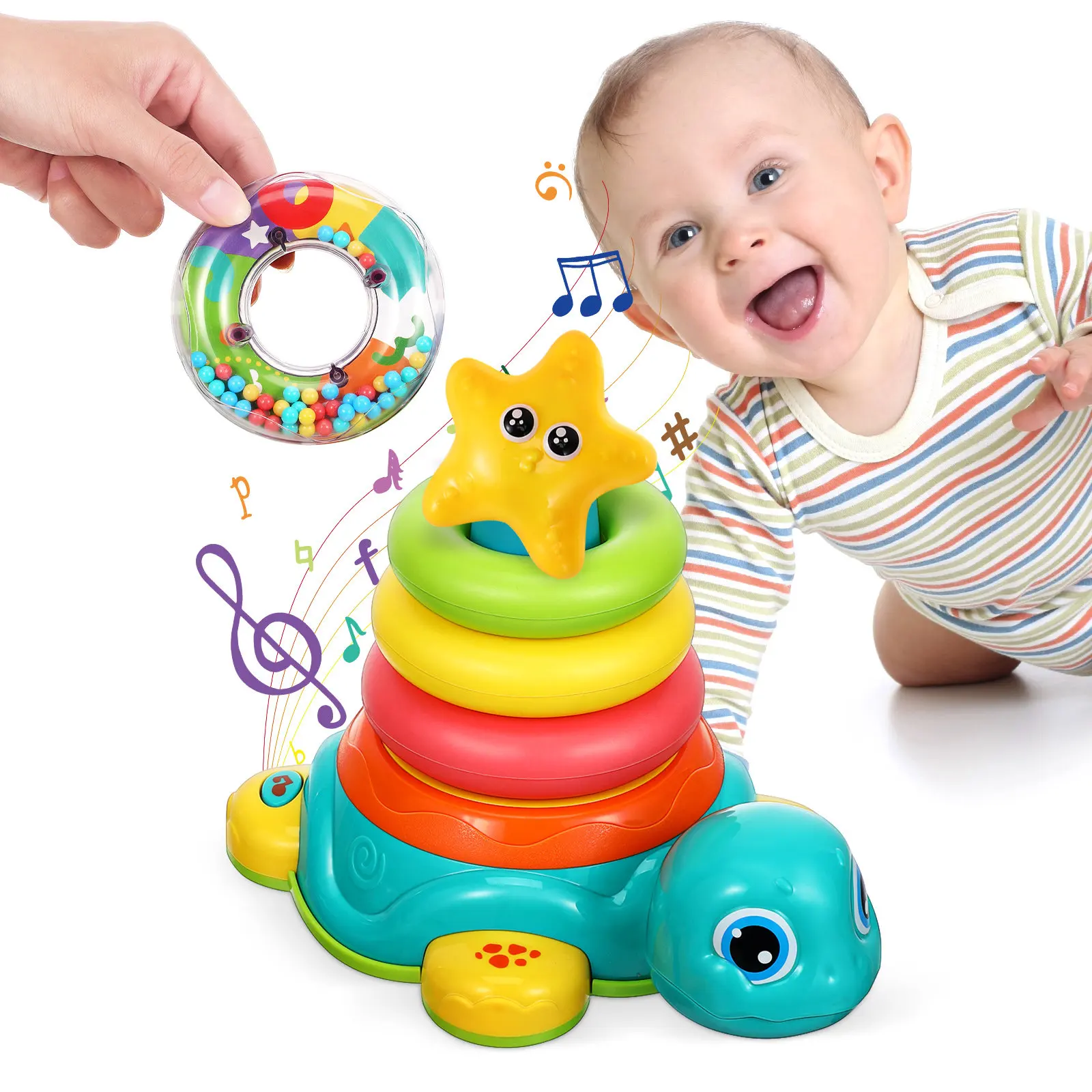 Baby Crawling Toy Cute Animal Musical Infant Toy for Early Learning and Development Boys Girls