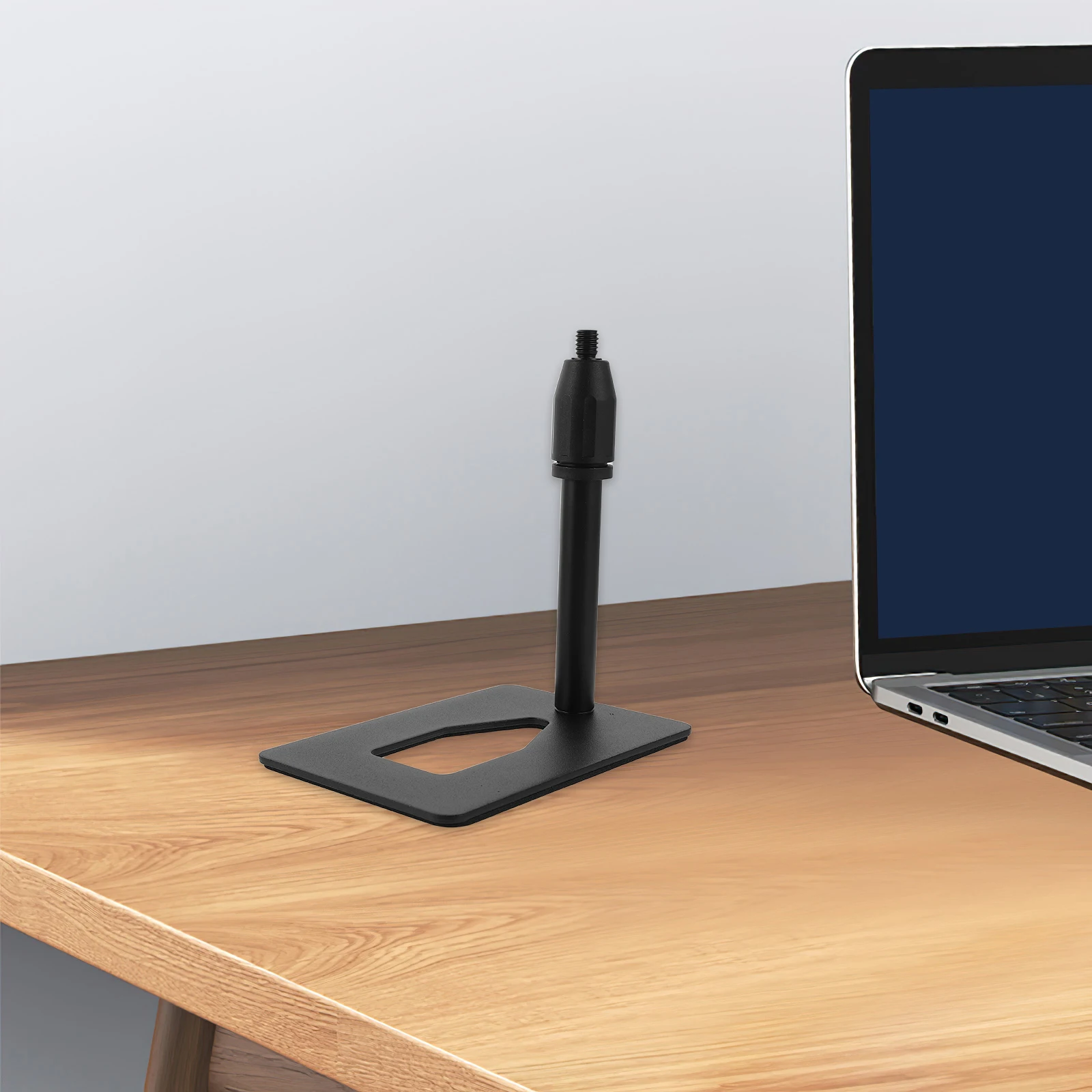 

Metal Desktop Microphone Stand Rectangular Base Universal Mic Holder Live Streaming Karaoke Recording Portable Stable