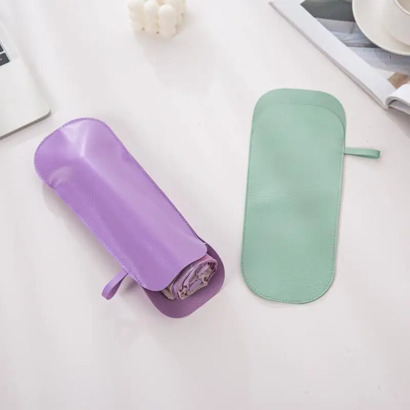 PU Leather Umbrella Sleeve Colorful Umbrella Cover Case Portable Waterproof Umbrella Storage Pocket For Folding Umbrellas