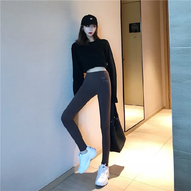 

Slim Fit Jazz Dance Pants Women's Base Layer Tight Elastic Long Trousers Casual Cotton Pants Spring Season Regular Thickness