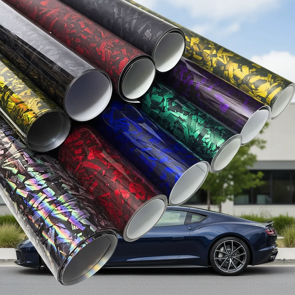 Película de vinilo de fibra de carbono de 50x30CM, pegatinas para carrocería de motocicleta de fibra de carbono forjada de alto brillo, pegatina de lámina envolvente con efecto mate 3D/6D