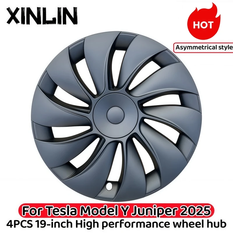 4PCS for New Model Y 2025-2026 Juniper 19inch Turbine Style Hubcap Rim Cover Accessories Hub Cap Automobile Wheel Cap for Tesla