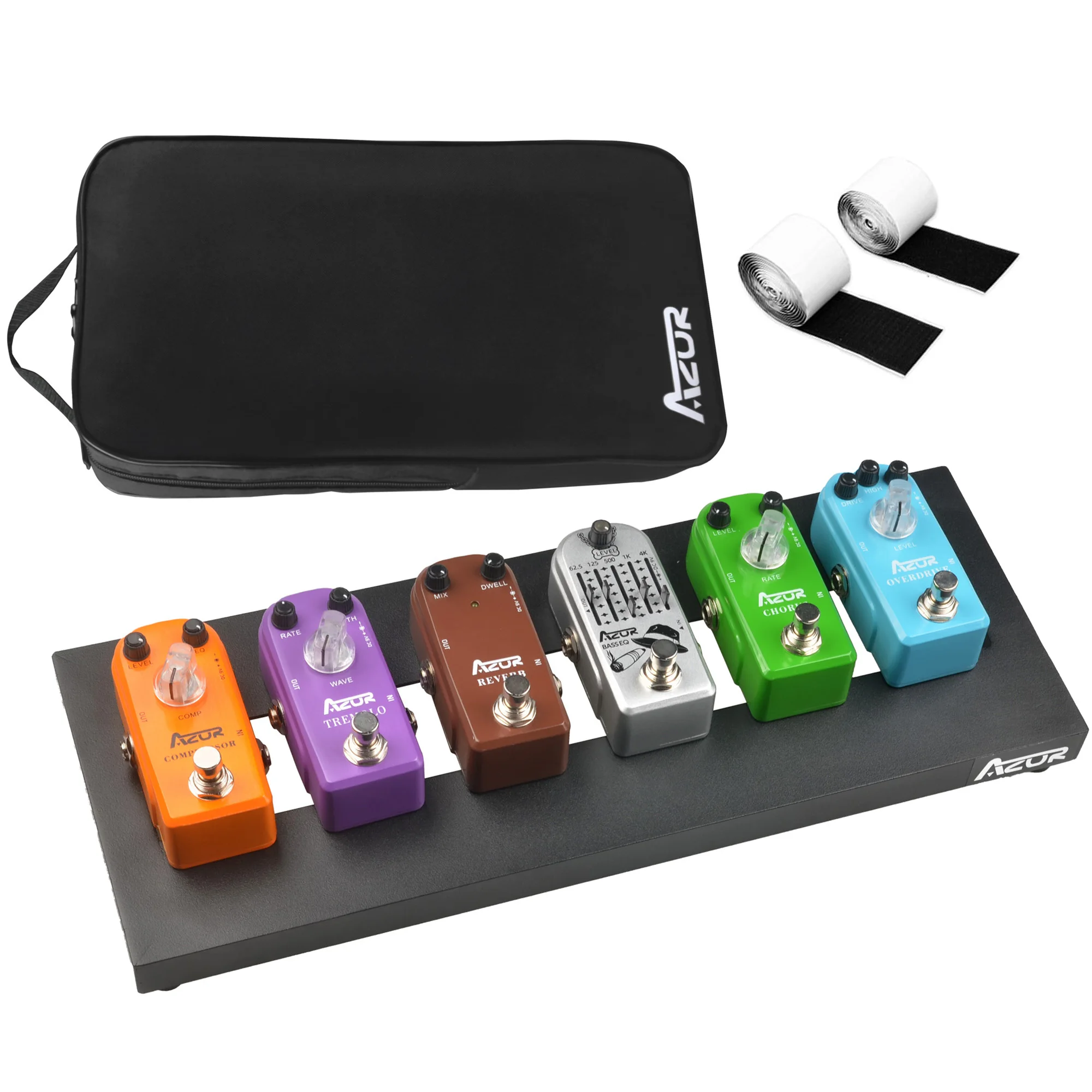 AZOR Mini Guitar Effect Pedal Board Aluminum Alloy With Carry Bag Guitar Pedalboard 38CM Mini Pedalbaords