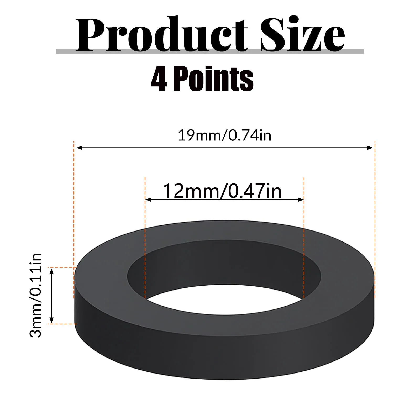 20-Pack 4-Section Standard Rubber O-Rings Plastic Washers Sealing Gaskets_Suitable for Corrugated Pipes, Shower Hoses, Faucets