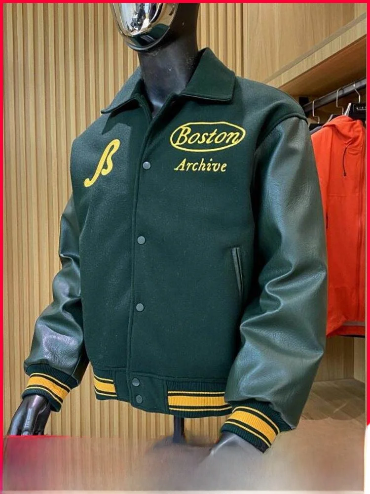 

Line Pilot Jaet Patchwork Embroidery Baseball Sle Cotton Coat Autumn Winter Vintage College Faion Men's Coat