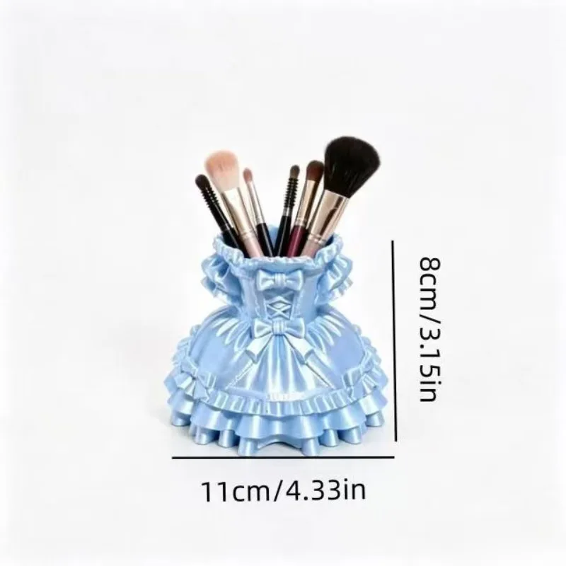 Hot 3D Printed New Princess Dress Lolita Girl Cute Desktop Storage Box Pen Holder Makeup Decoration Ornament - view 6