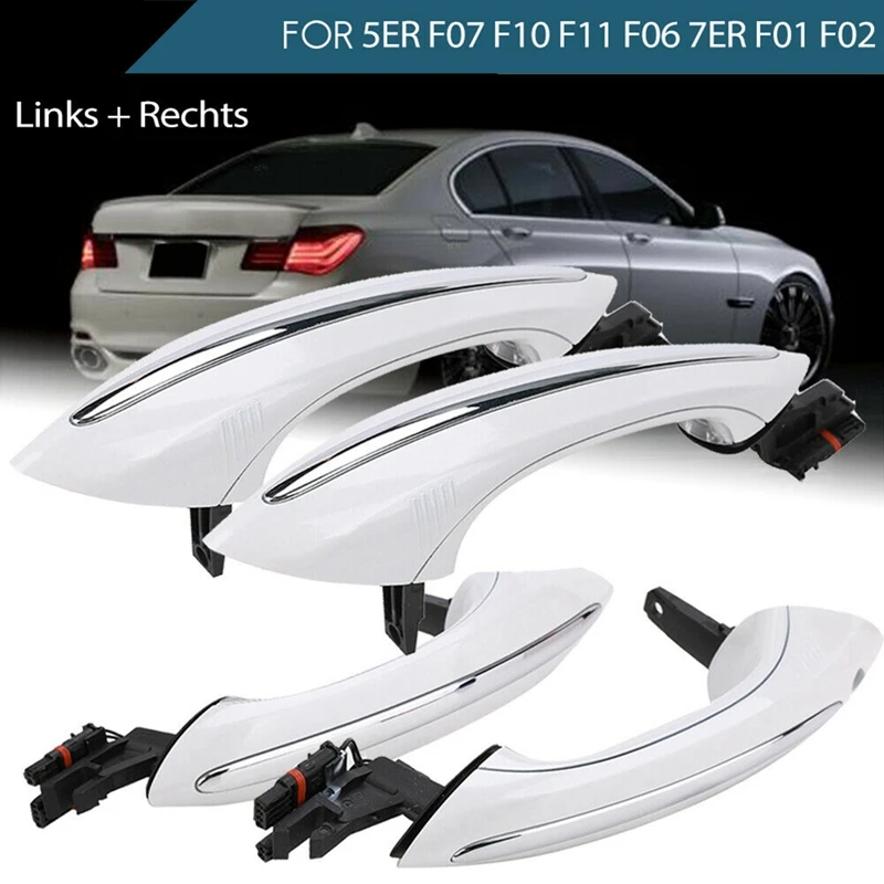 4PC Outer Door Handle With Light Comfort Access 51217231931 For BMW 5 6 7Series F07 F10 F11 LHD 51217231933 51217231934