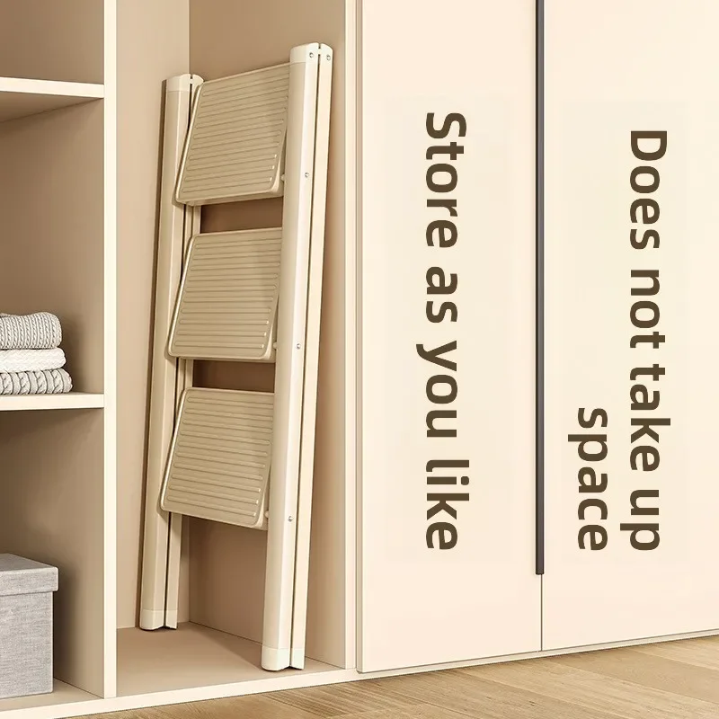 Foldable Household Ladder Thickened A Frame Indoor Multi Purpose Step Stool 3 4 Steps Safe Light Weight Folding Ladder Portable