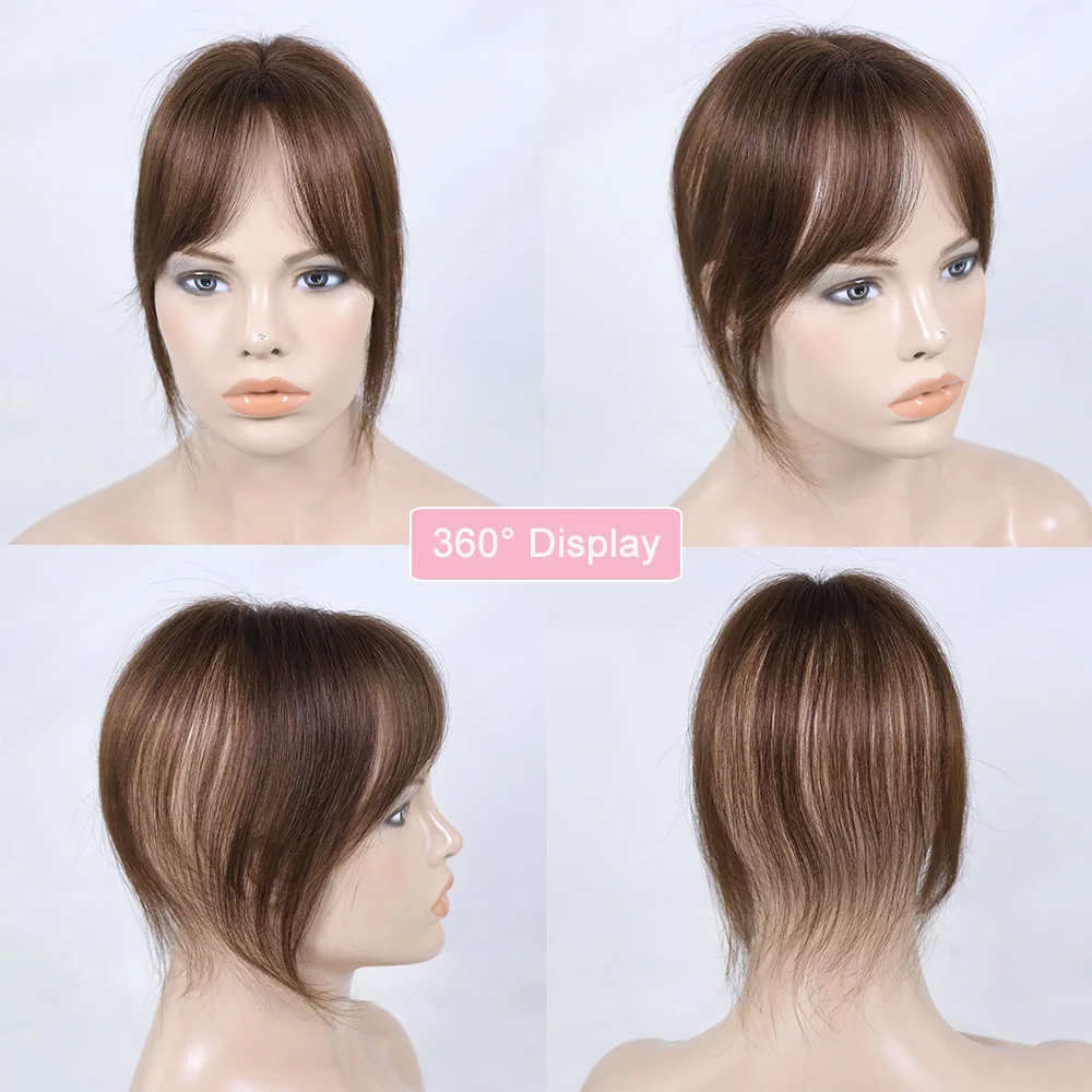 الانفجارات ثلاثية الأبعاد شعر الإنسان غير مرئية سلس الفرنسية Wispy الهواء الانفجارات البني العلوي هامش مع المعابد هيربيسي للنساء توبر #6