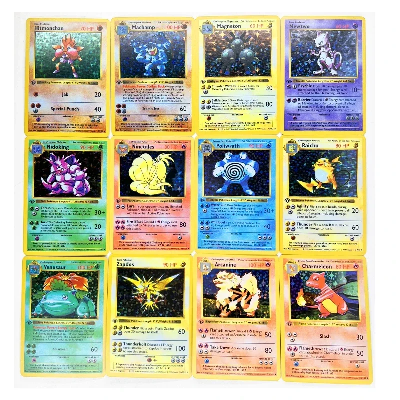 Juego de Base de Rocket Jungle Fossil Charizard, juguetes, pasatiempos, coleccionables, colección de juegos, tarjetas de Anime, 55 piezas por juego