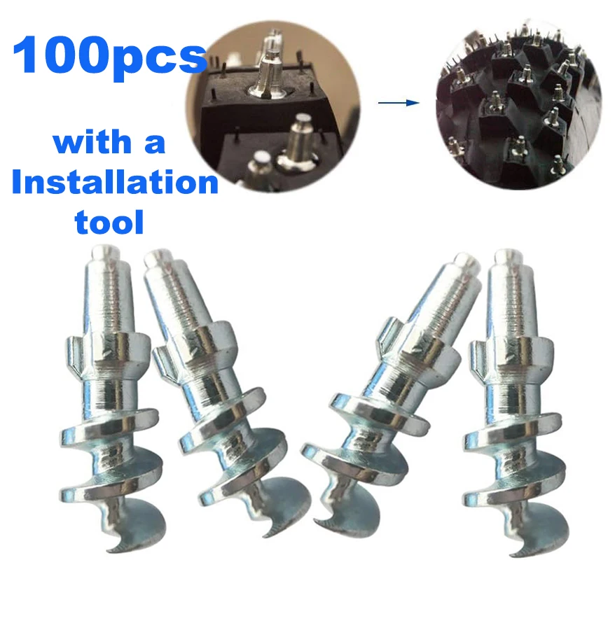 180R/100pcs with 1 pc Installation Tool Durable Carbide Winter Moto Screw Racing Tire Studs For Dirt Bike Motorcycle ATV UTV ADV