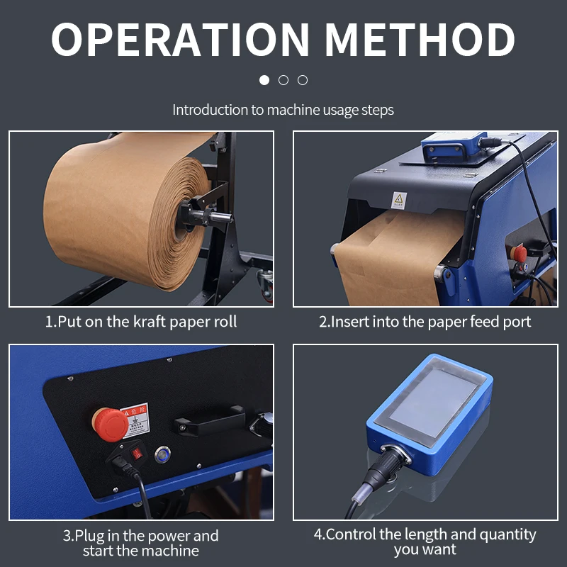 

Three-fold Kraft Paper Packing Cushion Mechanical Logistics Cushion Paper Pressing, Wrinkling and Filling Paper Cushion Machine