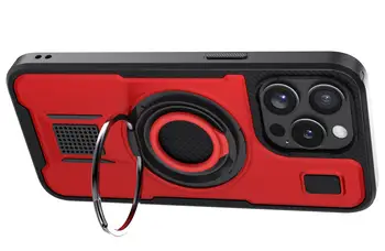 Pouzdro pro iPhone 13 13 Pro 13 Pro Max Hybridní nárazuvzdorné dvojité kroužky s stojánkem Robustní telefon Tvrdý Slim Tenký Kryt Červený 8 nejlepší prodej luxusní pouzdra na iPhone - №5