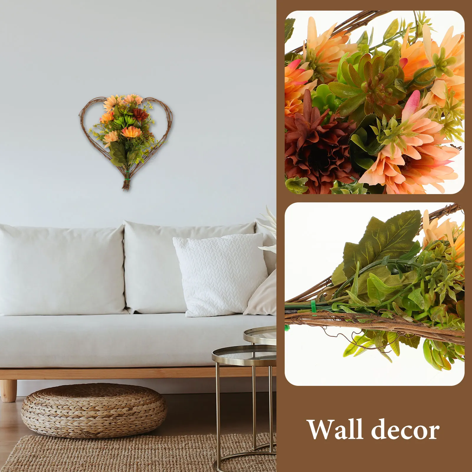 

Artificial Succulents Fleshiness Decor ShapeWall DecorFront Simulation Door HangingPhoto PropWooden Style