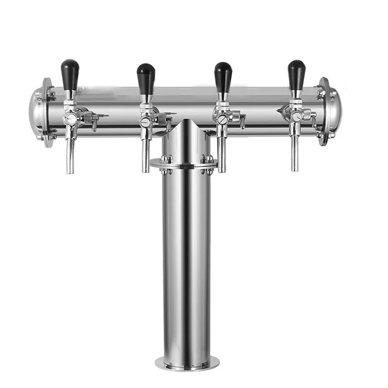 برج بيرة من النوع T بأربعة اتجاهات، موزع بيرة عمود البيرة المنزلي مع خيط داخلي 5/8