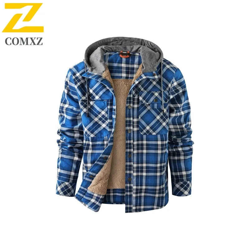 

COMXZ Мужская куртка 2025 с принтом, теплое деловое повседневное легкое пальто, мужское облегающее рабочее удобное ветрозащитное пальто