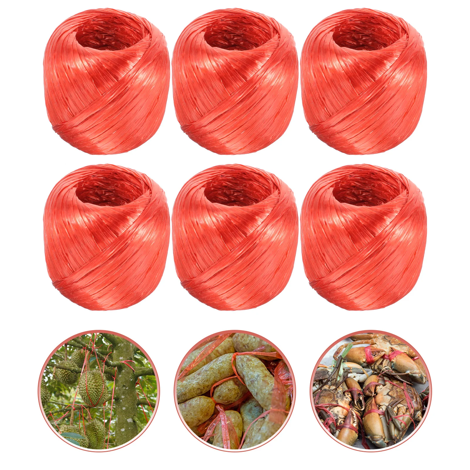 

6 Rolls Plastic Binding Rope Durable Luggage Tent Backpack Sleeping Bags Load Strap Car Cargo Lashing Travel Moving Packing