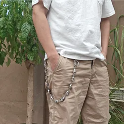 Skull Pants Chain Punk Metal  Waist Chain Key Chain Men's Rock Party Biker Jewelry Trendy Accessories