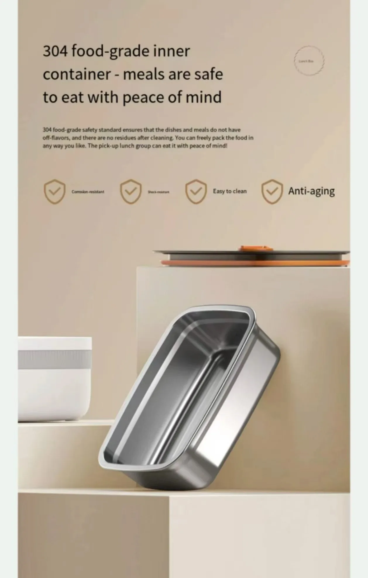 Wireless Rechargeable Electric Heating Lunch Box No Water Filling, Portable LCD Display, Intelligent Temperature Control