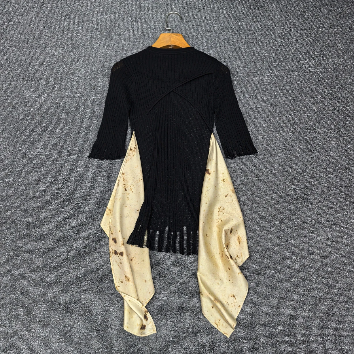 2025 Fashionable Strappy Backless Distressed Openwork Short Sleeve Knitted Top For Women