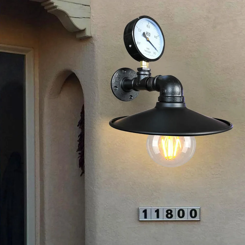 الإبداعية خمر الجدار ضوء انبوب ماء الجدار مصباح الصناعية الرجعية لوفت E27 الجدار الشمعدان لغرفة المعيشة غرفة نوم بار الإضاءة ديكو #2