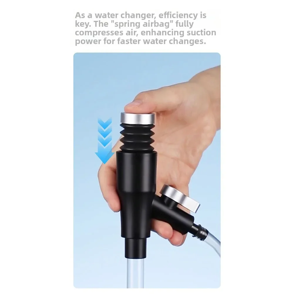 Flexible Fish Tank Cleaner Aquarium Water Filter Weight 300g Aquarium Siphon Adjustable Inlet Pipe Length Built-in Filter Screen