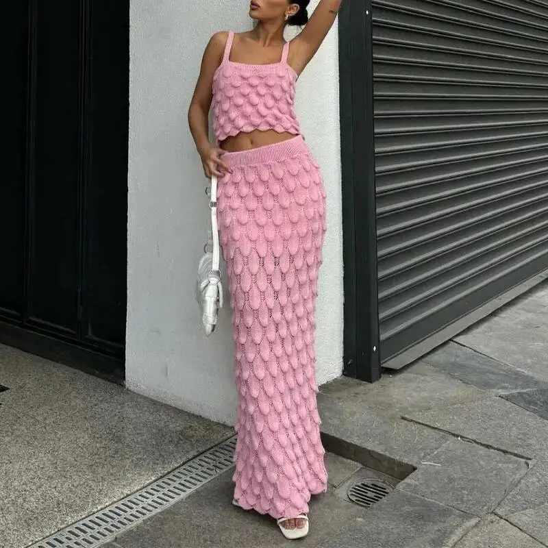 المرأة الأنيقة كل مطابقة سترة الصلبة PC وتتسابق أزياء الجاكار الجوف سليم الدعاوى مثير قبالة الكتف حبال تنورة طويلة مجموعة