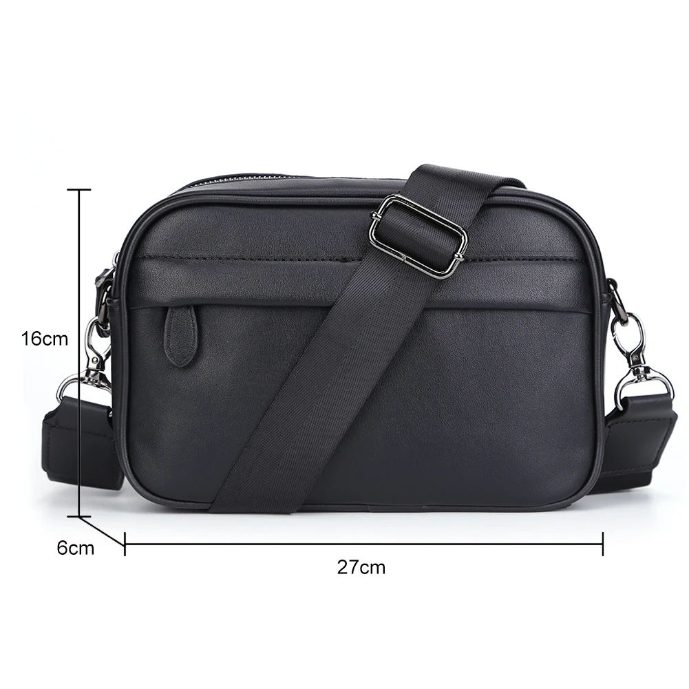 Casual Business Crossbody Satchel Classic Pattern Shoulder Messenger Bag Wide Strap Small Square for Travel Work Male Sling Bags