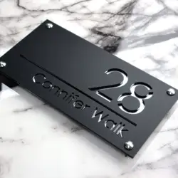 Personalized Mailbox Custom Laser Cut Acrylic House Number Sign Address Plaque Floating Matte Black Gold Home Outdoor Name Plate