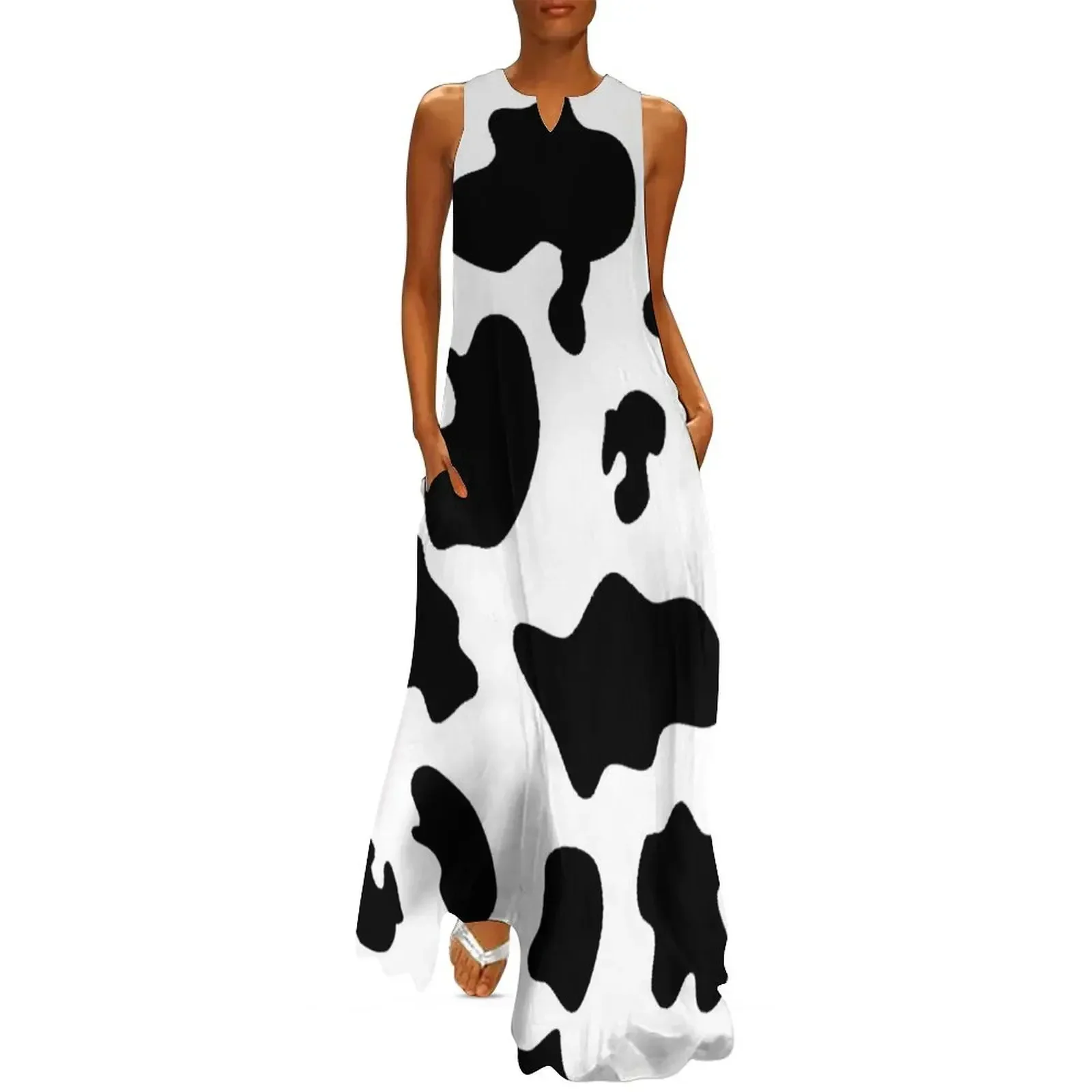 

Cow pattern spots animal print Long Dress Clothing female luxury evening dress woman for wedding dresses for woman 2025 Dress