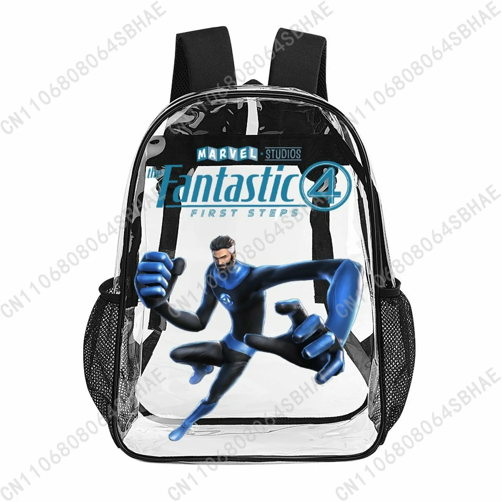

Модный прозрачный рюкзак Marvel Mister Fantastic, 17 дюймов, для мужчин, женщин и подростков, персонализированная прозрачная сумка из ПВХ, подарки, косплей