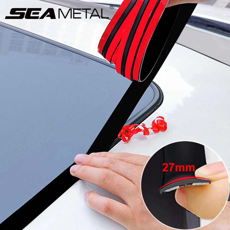 SEAMETAL 2/4/8m Windshield Sunroof Rubber Seal Strip 27mm Car Roof Window Edge Seal Protector Waterproof Dustproof Weather Strip