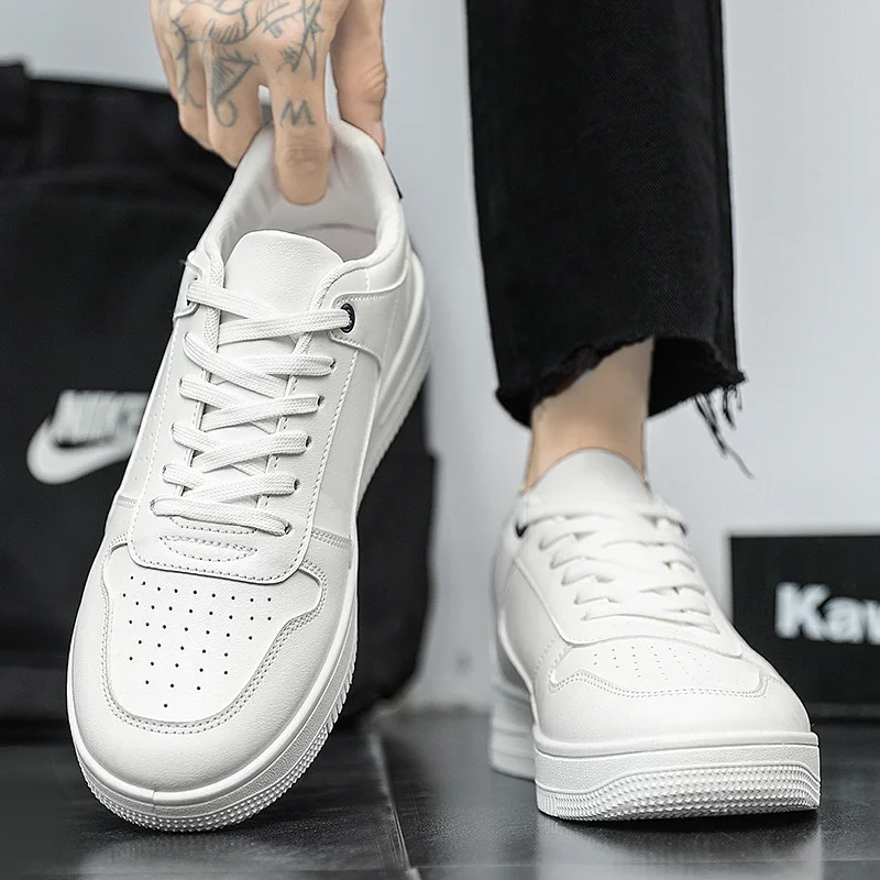 Modieuze Heren Casual Schoenen Heren Sportschoenen 2023 Nieuwe Zomer Low-Top Board Schoenen Wit Ademend Platform Sneakers Voor Heren